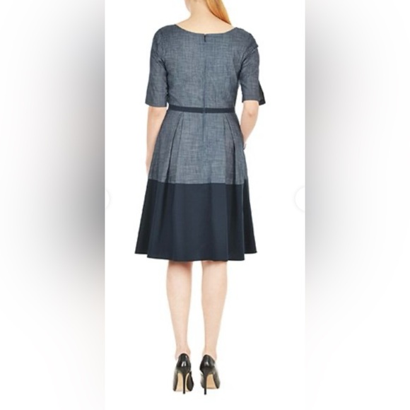 EShakti Medium Blue Cotton Dress - Picture 2 of 11